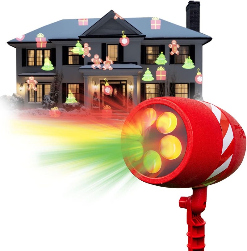 Star Shower Side Show Christmas LED Projector, AS SEEN ON TV, Showcase Your Home with Full-Color Holiday, Hassle-Free Set-Up, Use 2 or More for Spectacular Results, Includes 6 Christmas Slides - Image 1
